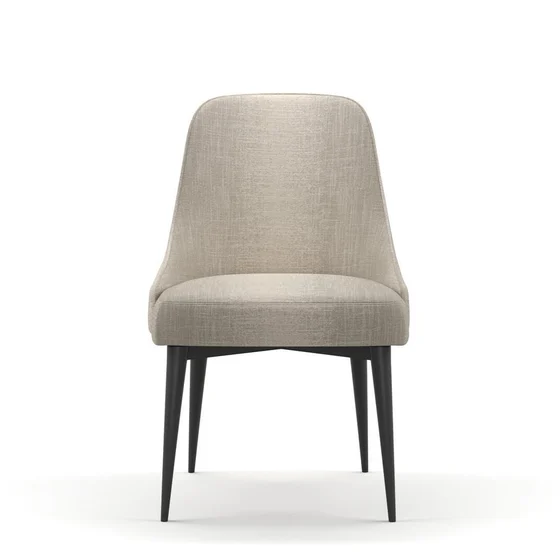 Photo of the fabric Maxime Truffle swatch by James Dunlop. Use for Upholstery, Accessory. Style of Stripe, Texture