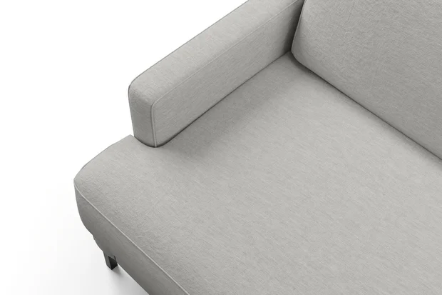 Photo of the fabric Obi Stonewash Silver Birch swatch by Mokum. Use for Curtains, Upholstery Light Duty, Accessory, Top of Bed. Style of Plain, Texture