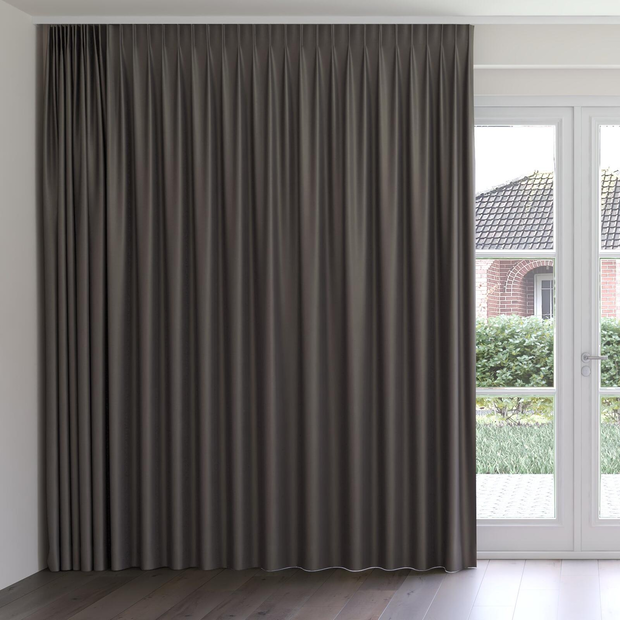Photo of the fabric Silk Road Truffle swatch by James Dunlop Essentials. Use for Curtains, Accessory. Style of Plain, Texture