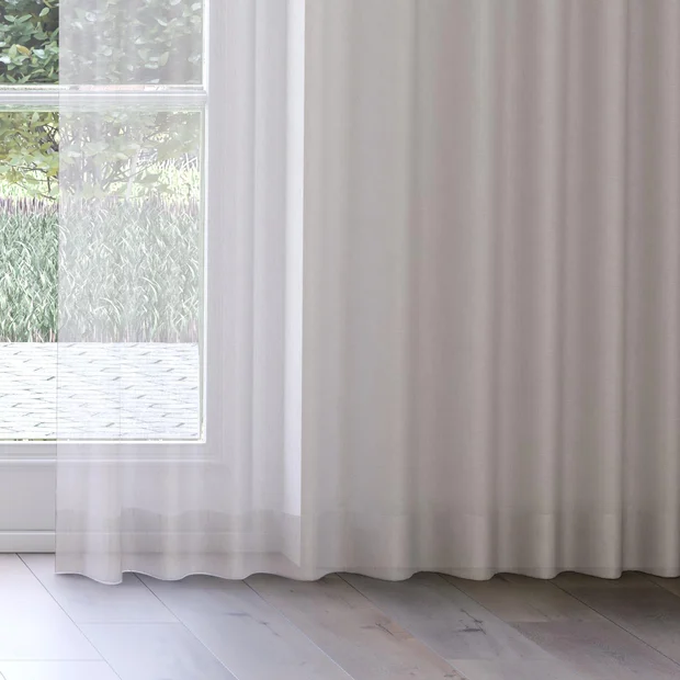 Photo of the fabric Cavalier Pepper swatch by James Dunlop Essentials. Use for Sheer Curtains. Style of Plain, Sheer