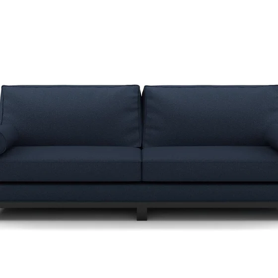 Photo of the fabric Sabato Navy swatch by James Dunlop FibreGuard. Use for Upholstery, Accessory. Style of Plain, Texture