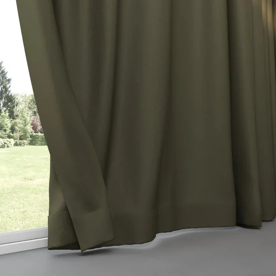 Photo of the fabric Satori Stonewash Moss swatch by Mokum. Use for Curtains, Upholstery Light Duty, Accessory, Top of Bed. Style of Plain, Texture
