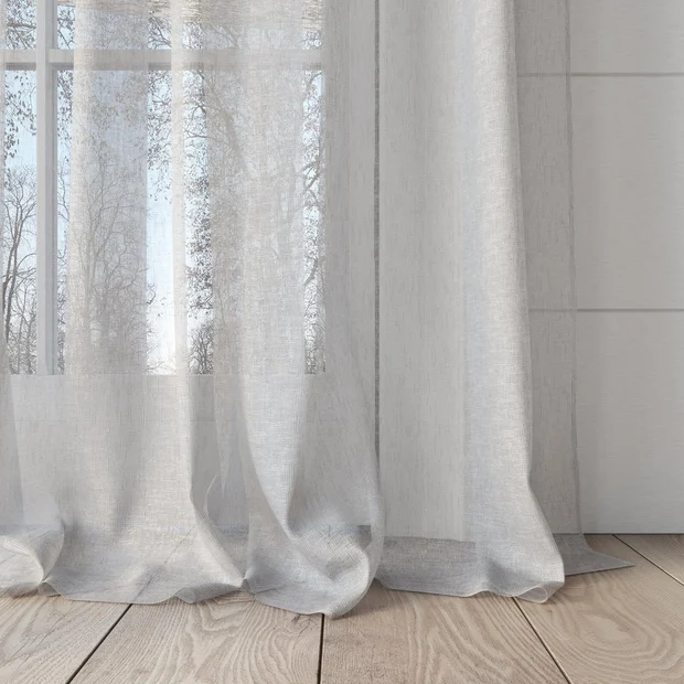Photo of the fabric Seaview Linen swatch by James Dunlop. Use for Sheer Curtains. Style of Plain, Sheer