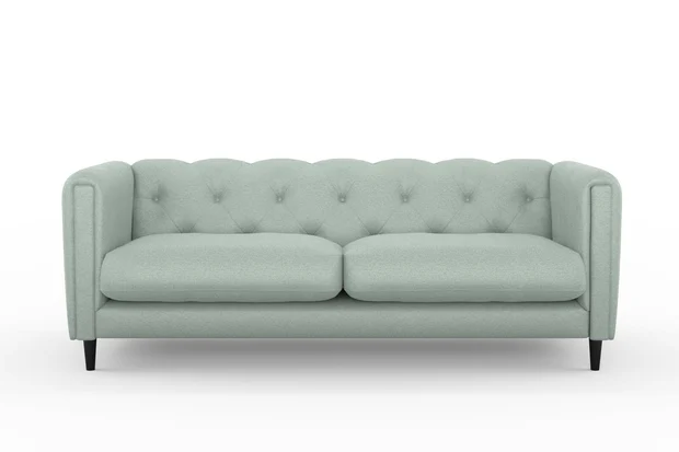 Photo of the fabric Ambiant Emerald swatch by James Dunlop FibreGuard. Use for Upholstery, Accessory, Top of Bed. Style of Plain, Texture