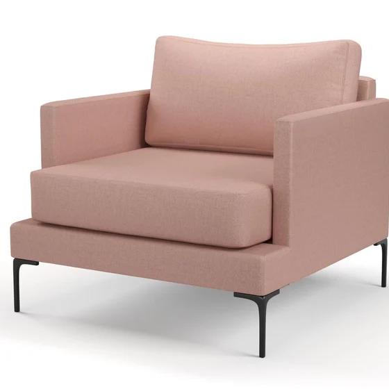 Photo of the fabric Tahiti Blush swatch by Mokum FibreGuard. Use for Curtains, Upholstery, Accessory, Top of Bed. Style of Chenille, Plain