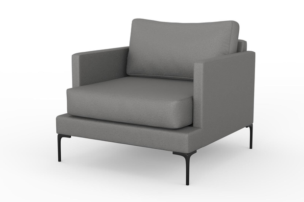 Photo of the fabric Epitome Smoke swatch by Mokum. Use for Upholstery, Accessory. Style of Plain, Taffeta