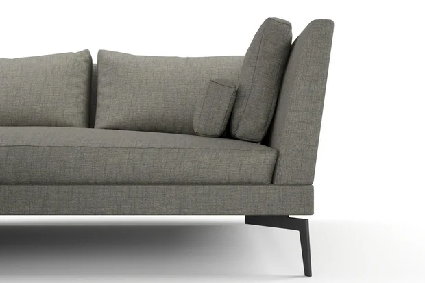 Photo of the fabric Sahel Slate swatch by Mokum. Use for Upholstery, Accessory. Style of Plain, Texture