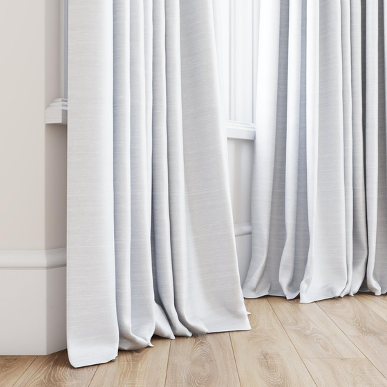 Photo of the fabric Luxe Snow swatch by James Dunlop Essentials. Use for Curtains, Accessory, Top of Bed. Style of Plain, Texture