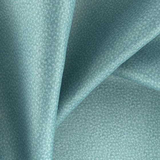 Photo of the fabric Feather Soft Pool swatch by Zepel FibreGuard. Use for Upholstery, Accessory, Top of Bed. Style of Plain, Velvet