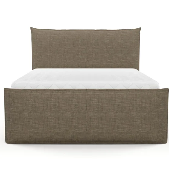 Photo of the fabric Ficus Taupe swatch by Mokum. Use for Upholstery, Accessory. Style of Plain, Texture