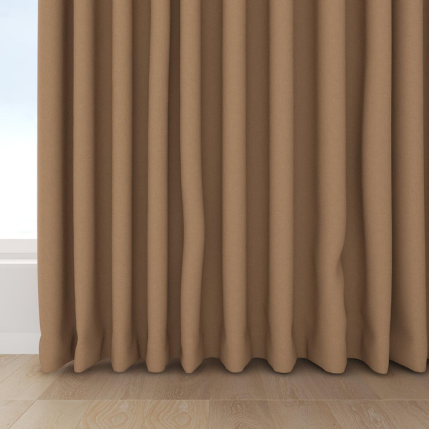Photo of the fabric Satori Stonewash Copper swatch by Mokum. Use for Curtains, Upholstery Light Duty, Accessory, Top of Bed. Style of Plain, Texture
