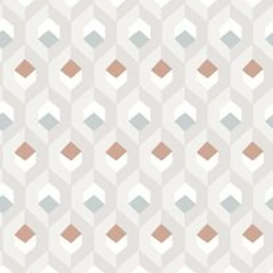 Photo of the fabric Hexacube Wallpaper 8205 8205 11 20 swatch by Casadeco. Use for Wall Covering. Style of Geometric