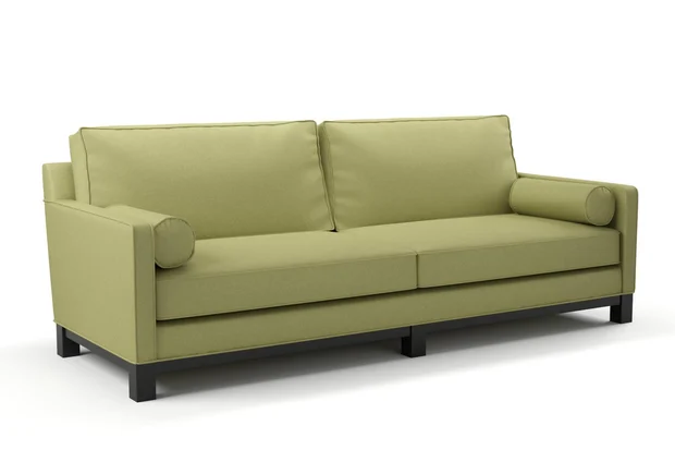 Photo of the fabric Braveheart Pistachio swatch by James Dunlop FibreGuard. Use for Upholstery, Accessory, Top of Bed. Style of Plain, Taffeta