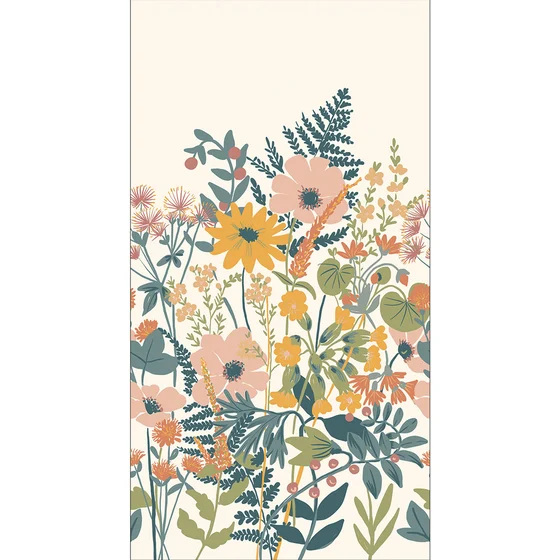 Photo of the fabric Hanna Panel 10237 10237 10 32 swatch by Casadeco. Use for Wall Covering, Wall Panel/Mural. Style of Floral And Botannical
