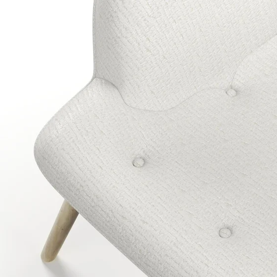 Photo of the fabric Nestle Blanc swatch by James Dunlop. Use for Upholstery, Accessory. Style of Plain, Velvet