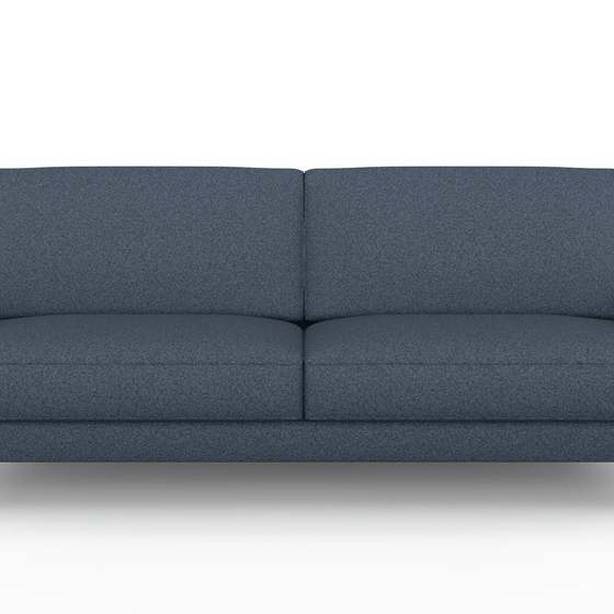 Photo of the fabric Grain Navy swatch by Mokum. Use for Upholstery, Accessory, Top of Bed. Style of Plain, Texture