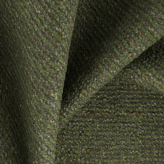 Photo of the fabric Indiana Pesto swatch by Zepel FibreGuard. Use for Upholstery, Accessory. Style of Plain, Texture