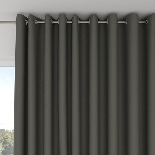 Photo of the fabric Satori Stonewash Riverstone swatch by Mokum. Use for Curtains, Upholstery Light Duty, Accessory, Top of Bed. Style of Plain, Texture