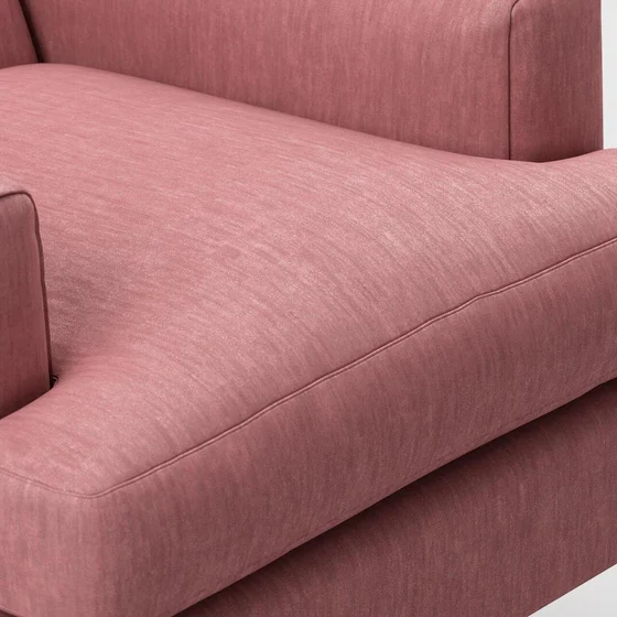 Photo of the fabric Determination Rosebud swatch by James Dunlop FibreGuard. Use for Curtains, Upholstery, Accessory, Top of Bed. Style of Plain, Velvet