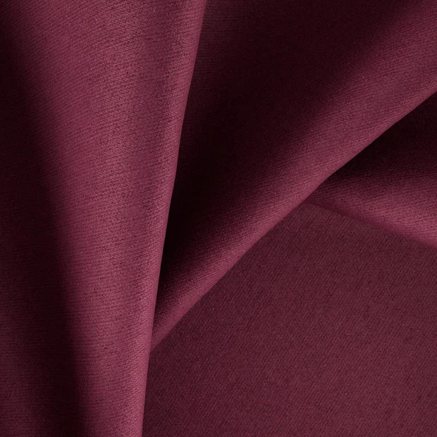 Photo of the fabric Recline Plum swatch by Zepel. Use for Curtains, Upholstery, Accessory, Top of Bed. Style of Plain, Velvet