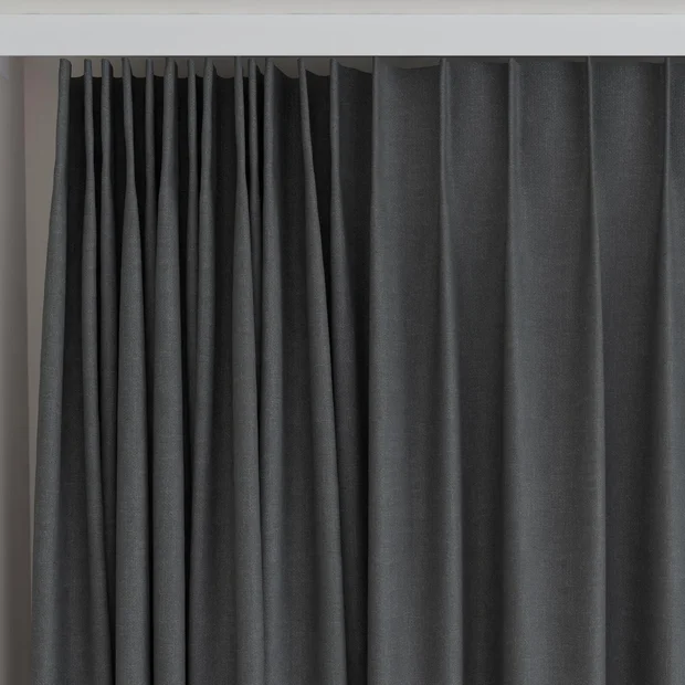 Photo of the fabric Element Charcoal swatch by James Dunlop. Use for Curtains. Style of Plain, Texture
