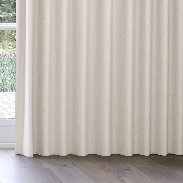 Photo of the fabric Effortless Crystal swatch by James Dunlop. Use for Curtains, Accessory. Style of Plain, Texture