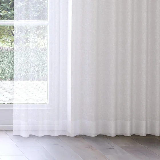 Photo of the fabric Seaview Alabaster swatch by James Dunlop. Use for Sheer Curtains. Style of Plain, Sheer