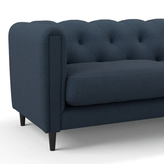 Photo of the fabric Alpine Midnight swatch by James Dunlop. Use for Upholstery, Accessory. Style of Plain, Texture