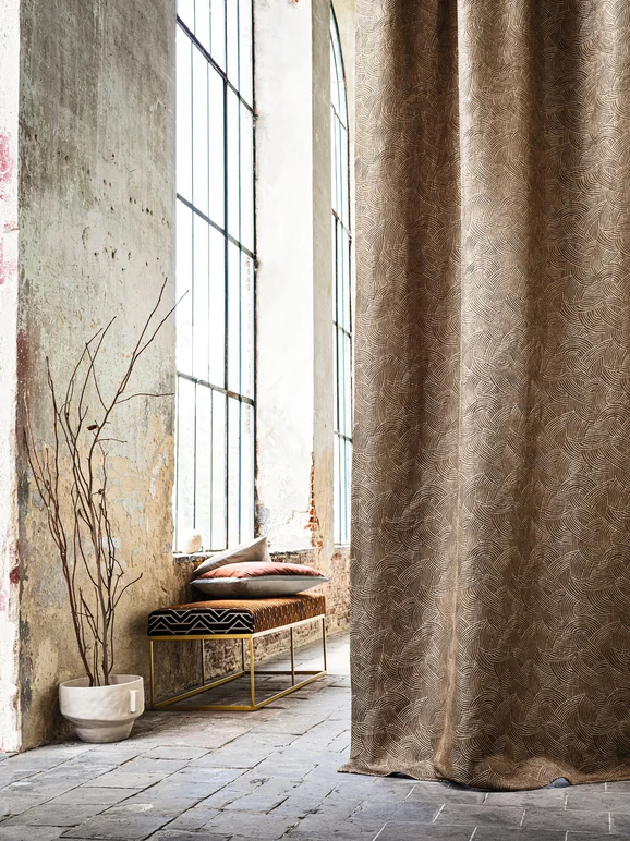 Photo of the fabric Bramante 4585 4585 0632 in situ by Casamance. Use for Curtains, Upholstery, Accessory. Style of Texture