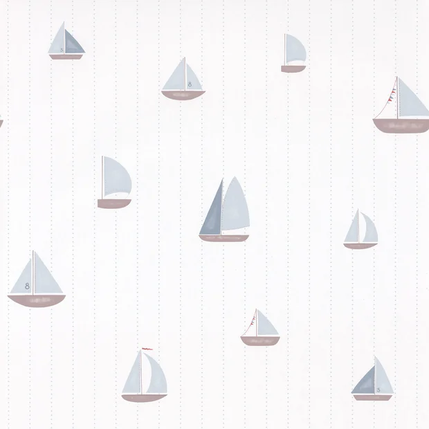 Photo of the fabric Babord Wallpaper 8566 8566 64 11 swatch by Casadeco. Use for Wall Covering. Style of Childrens