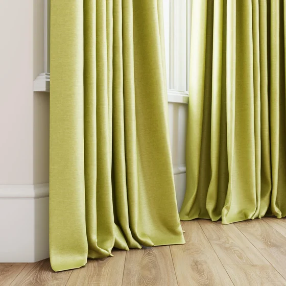 Photo of the fabric Provence Apple swatch by James Dunlop Essentials. Use for Curtains, Upholstery, Accessory, Top of Bed. Style of Plain, Texture