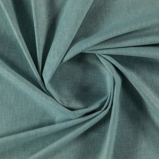 Photo of the fabric Navarra Surf swatch by Zepel. Use for Curtains, Upholstery, Accessory, Top of Bed. Style of Plain, Taffeta