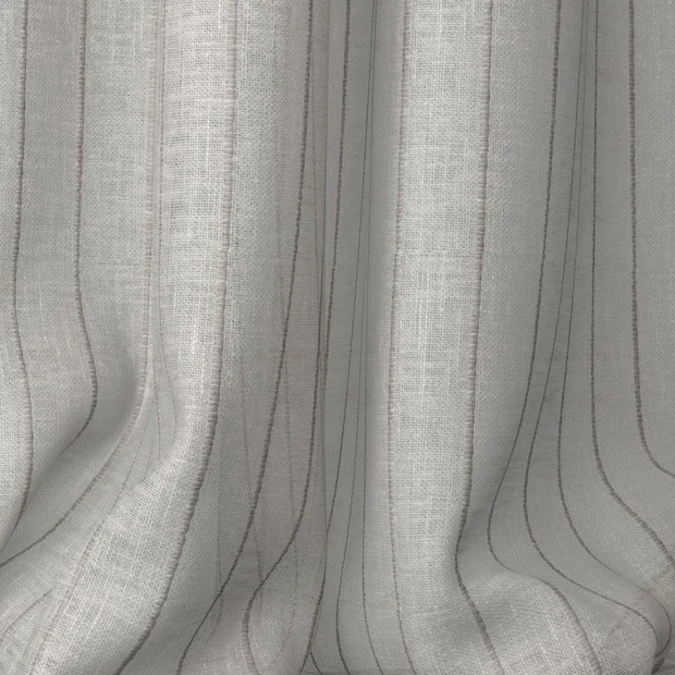 Photo of the fabric Nikau Stone swatch by James Dunlop. Use for Sheer Curtains. Style of Sheer, Stripe