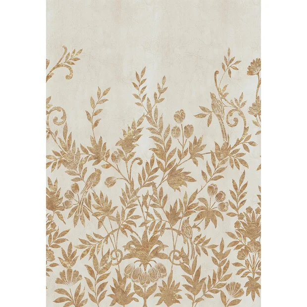Photo of the fabric Jardin De Diane Panel 7674 7674 0712 swatch by Casamance. Use for Wall Covering, Wall Panel/Mural. Style of Coated Non-Woven, Floral And Botannical