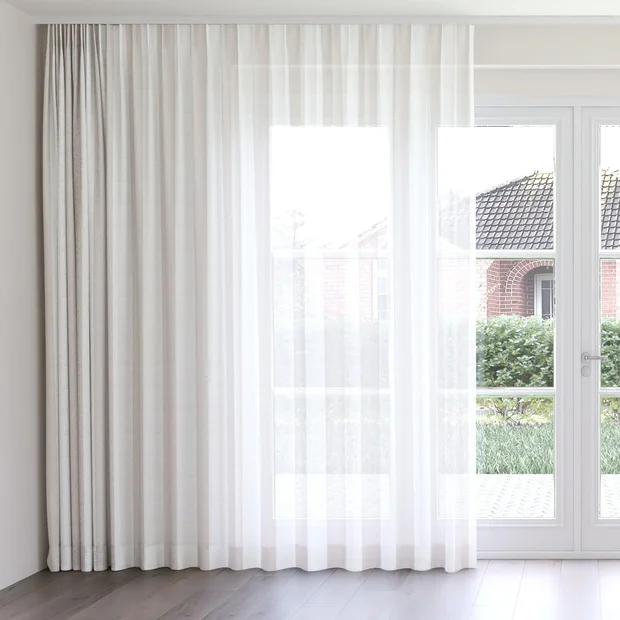 Photo of the fabric Kyoto Stripe Linen swatch by James Dunlop. Use for Curtains. Style of Stripe, Texture