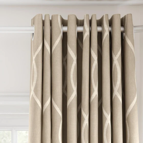 Photo of the fabric Latimer Latte swatch by James Dunlop. Use for Curtains, Accessory. Style of Traditional