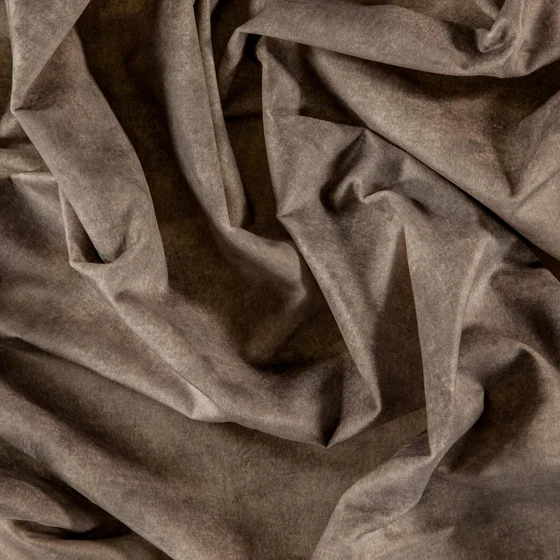 Photo of the fabric Bana Velvet Sesame swatch by Zepel. Use for Curtains, Upholstery, Accessory, Top of Bed. Style of Plain, Velvet