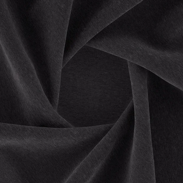 Photo of the fabric Geneva Caviar swatch by Zepel FibreGuard. Use for Curtains, Upholstery, Accessory, Top of Bed. Style of Chenille, Plain