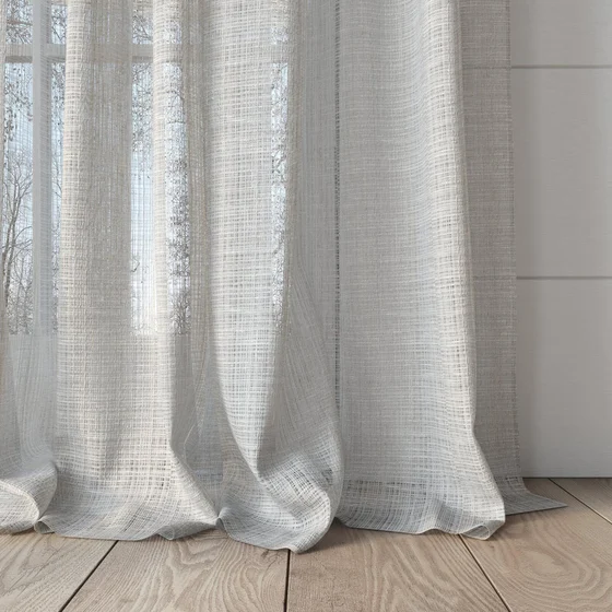 Photo of the fabric Scandinese Sand swatch by James Dunlop. Use for Sheer Curtains. Style of Plain, Sheer