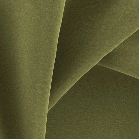 Photo of the fabric Verbier Moss swatch by Zepel FibreGuard. Use for Curtains, Upholstery, Accessory, Top of Bed. Style of Plain, Velvet