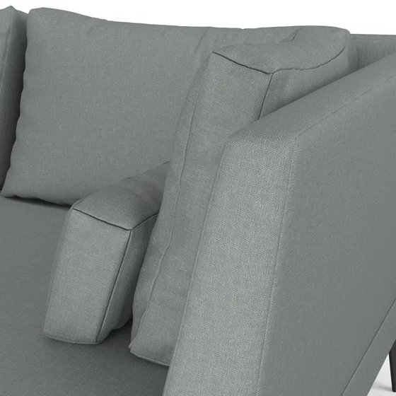 Photo of the fabric Infinite Celadon swatch by Mokum. Use for Curtains, Upholstery, Accessory, Top of Bed. Style of Plain, Texture