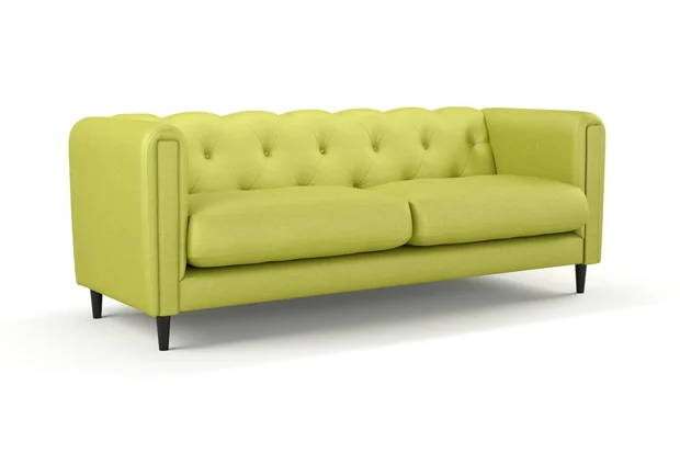 Photo of the fabric Provence Chartreuse swatch by James Dunlop Essentials. Use for Curtains, Upholstery, Accessory, Top of Bed. Style of Plain, Texture
