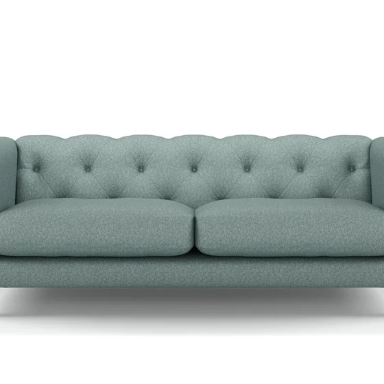 Photo of the fabric Staunch Sage swatch by James Dunlop FibreGuard. Use for Upholstery, Accessory, Top of Bed. Style of Plain, Texture