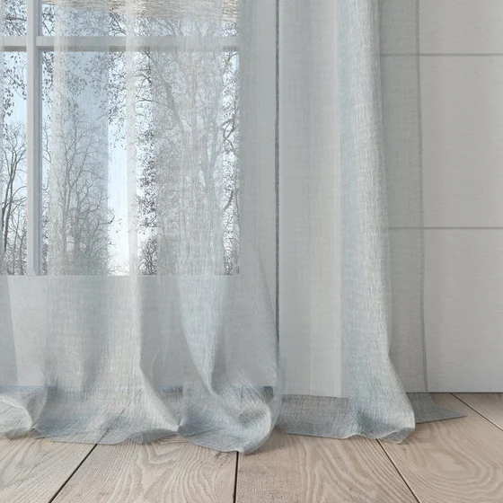 Photo of the fabric Makai (JDG) Ice swatch by Mokum. Use for Sheer Curtains. Style of Plain, Sheer