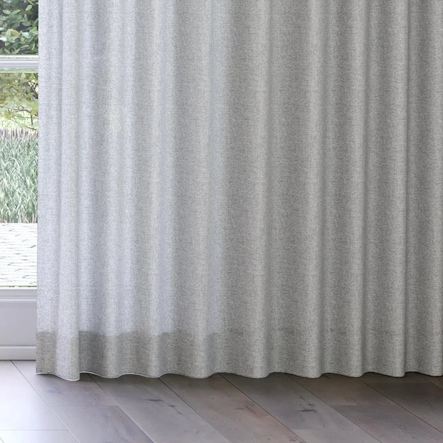 Photo of the fabric Envoy 2 Flint 320cm swatch by James Dunlop Essentials. Use for Curtains, Accessory, Top of Bed. Style of Plain, Texture
