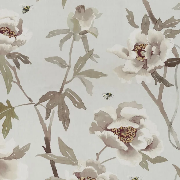 Photo of the fabric Peonia Duckegg swatch by Mokum. Use for Curtains, Accessory. Style of Floral And Botannical, Print