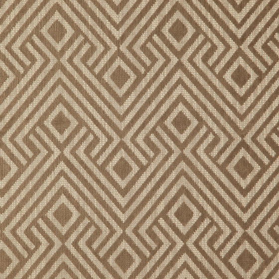 Photo of the fabric Lucie Sandstone swatch by Zepel FibreGuard. Use for Curtains, Upholstery, Accessory, Top of Bed. Style of Geometric, Jacquard