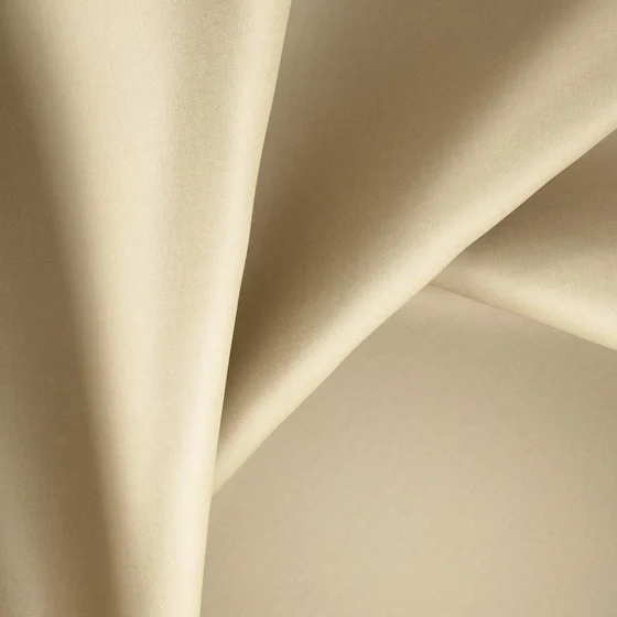 Photo of the fabric Catwalk Taupe swatch by Zepel. Use for Curtains, Upholstery Light Duty, Accessory, Top of Bed. Style of Plain, Taffeta