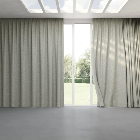 Photo of the fabric Azulejo Mineral swatch by Mokum. Use for Curtains, Accessory. Style of Traditional