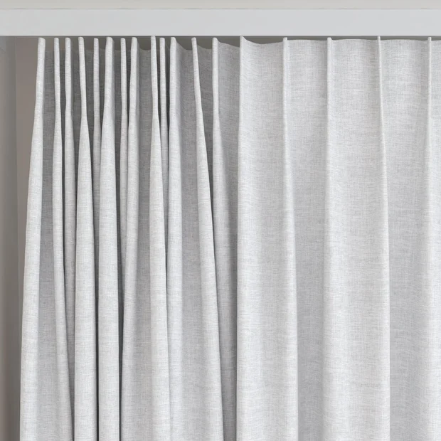 Photo of the fabric Envoy 2 Cloud 320cm swatch by James Dunlop Essentials. Use for Curtains, Accessory, Top of Bed. Style of Plain, Texture